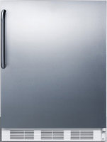 Summit FF61BISSTBADA 5.5 Cu. Ft. Built-In Undercounter All-Refrigerator with Stainless Steel Wrapped Door Towel Bar Handle Wine Shelf Adjustable Thermostat and