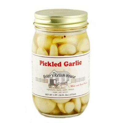 Byler's Relish House Homemade Amish Country Pickled Garlic 16 oz.