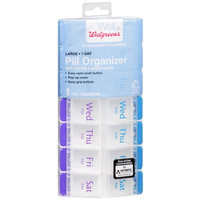 Walgreens 7-Day Pill Organizer with AM/PM Compartments, Large, 1 ea