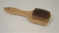 SCHAEFER BRUSH 27668GS Wire Brush, Brass, Curved, Wood