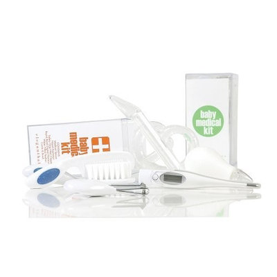 Elegant Baby Baby's First Care Kit Includes Digital thermometer, Medical Measuring Spoon, Nasal Aspirator, Baby Nail Clippers, Comb, Brush and Water Filled Teether (Discontinued by Manufacturer)