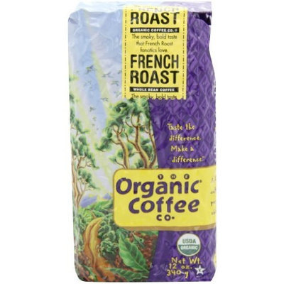 The Organic Coffee Co. Whole Bean, French Roast, 12 Ounce (Pack of 2)