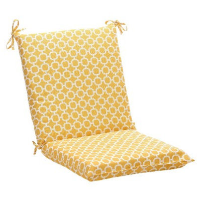 Pillow Perfect Outdoor Chair Cushion - Yellow/White Geometric