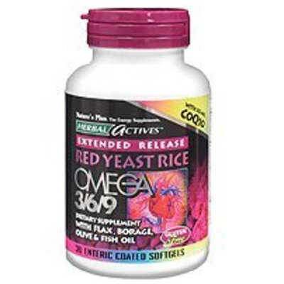 Nature's Plus ER Red Yeast Rice, Omega 3/6/9 With CoQ10 30 Sg