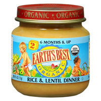 Earth's Best Second Foods Organic Baby Food Rice & Lentil Dinner