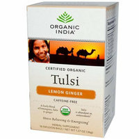 Organic India Tulsi Tea Lemon Ginger 18 Tea Bags Case of 6