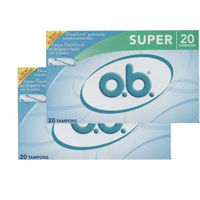 O.B. Tampons Super with 20 in total (Pack of 2)