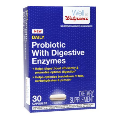 Walgreens Daily Probiotic with Digestive Enzymes, Capsules, 30 ea