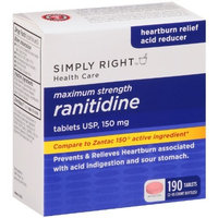 Members Mark Simply Right Ranitidine , Acid Reducer 150 Mg 190 Tablet Count - Compare to Zantac 150