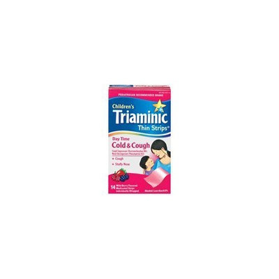 Triaminic Daytime Cold and Cough Relief Thin Strips for Children, Wild Berry Flavor - 14 ea
