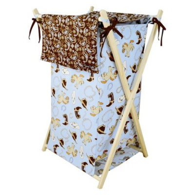 Trend Lab Tan/Blue Cowboy Baby Hamper Set