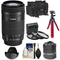 Canon EF-S 55-250mm f/4.0-5.6 IS STM Zoom Lens with 3 UV/CPL/ND8 Filters + Hood + Case + Flex Tripod + Kit for Digital SLR Cameras