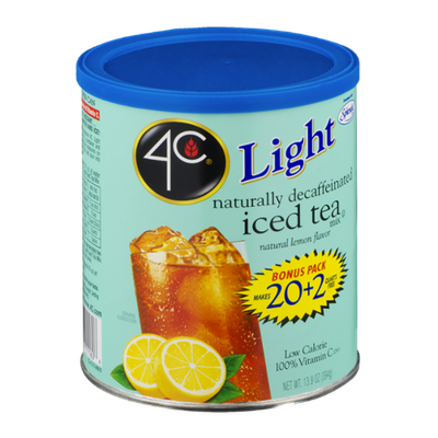 4C Light Decaffeinated Iced Tea Mix Natural Lemon Flavor
