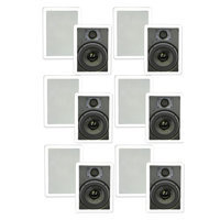 Theater Solutions 6.5 In Wall Deluxe HD Surround Sound HD Home Speakers 6 Pair Pack 3000 Watts 6TSS6W