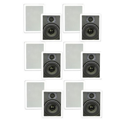 Theater Solutions 6.5 In Wall Deluxe HD Surround Sound HD Home Speakers 6 Pair Pack 3000 Watts 6TSS6W