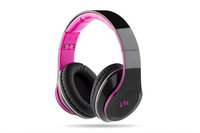 VM Audio Elux Over-Ear Hyperbass Headphones - Piano Black/Pink