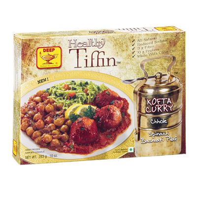Deep Healthy Tiffin Kofta Curry Chhole Spinach Basmati Pilaf