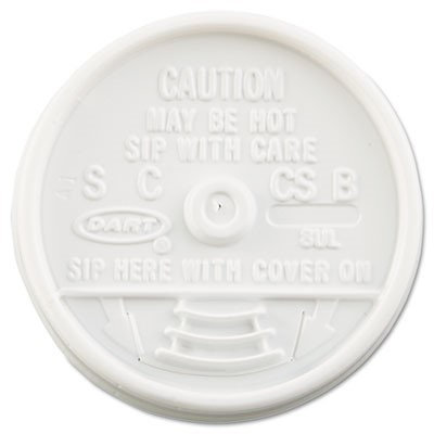 Dart White Plastic Sip-Thru Lid