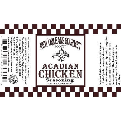 New Orleans Gourmet Acadian Chicken Seasoning