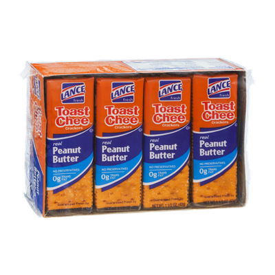 Lance Fresh Real Peanut Butter Toast Chee Crackers 8 Pack