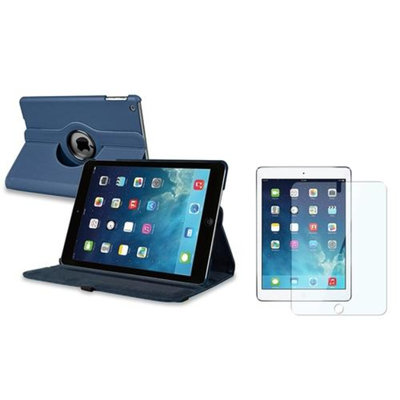 Insten INSTEN Navy Blue 360 Rotating Leather Case Cover+LCD Protector For Apple iPad Air 5 5th Gen