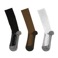 Travelon Set of 3 Compression Travel Socks - Medium-1 Black/Gray-1 Tan/Brown-1 White/Gray Compression Travel