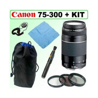 Canon EF 75-300MM F/4-5.6 III Telephoto Zoom Lens with Deluxe Accessory Kit