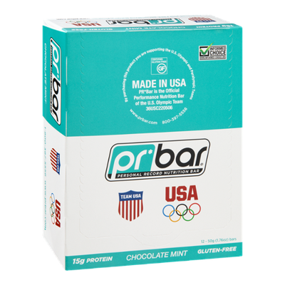 PR Bar Personal Record Nutritional Bar Chocolate Mint - Gluten Free -12 Bars