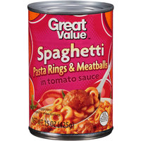 Great Value Spaghetti Rings With Meatballs In Tomato Sauce