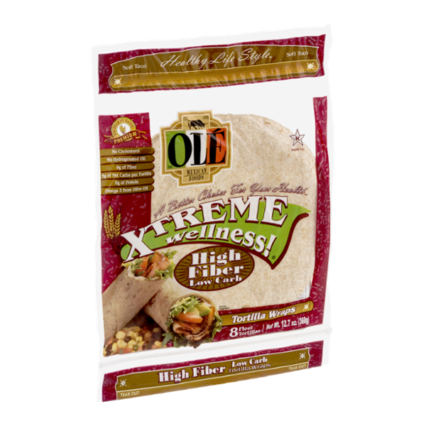Ole Mexican Foods Xtreme Wellness! Tortilla Wraps High Fiber Low Carb