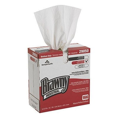 Georgia Pacific Brawny Industrial 29050/03 White 4-Ply Scrim-Reinforced Paper Wipers, 16.7