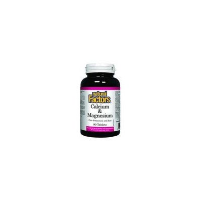 Natural Factors Clacium & Magnesium plus Potassium & Zinc, 90 Tablets