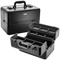 SEPHORA COLLECTION Embossed Traincase – Black Faux Croc