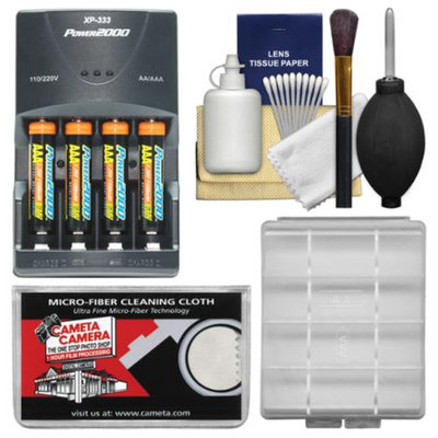 Power Essentials Bundle for Sony Alpha HVL-F20M Flash with (4) AAA Batteries & Charger + Cleaning & Accessory Kit