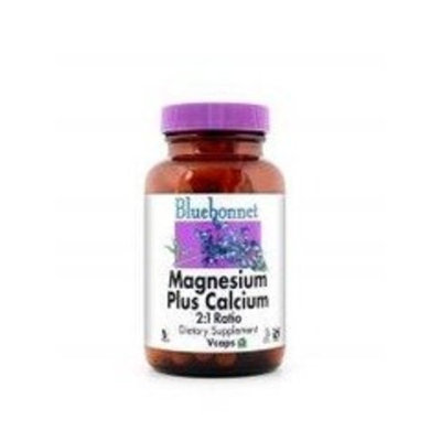 BlueBonnet Magnesium Calcium 2:1 Ratio Vegetarian Capsules, 180 Count