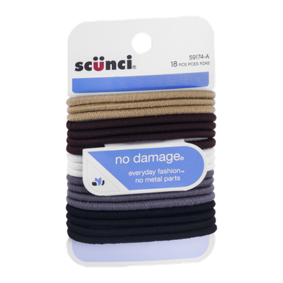 Scunci No Damage Hair Ties Assorted Colors - 18 CT