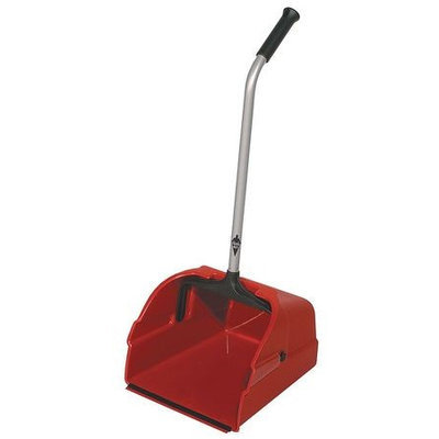 TOUGH GUY 22F181 Long Handle Dust Pan, Plstc,13-3/4 W,Red