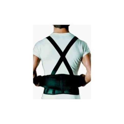 Sportaid Back Belt With Suspenders Black, Medium/Large - 1 ea