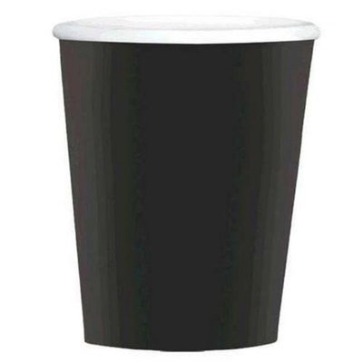 Amscan 689100.10 12 oz. Black Paper Coffee Cups - Pack of 480