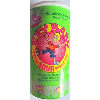 Dubble Bubble Cry Baby Extra Sour Bubble Gum...2.4 Oz. Bank