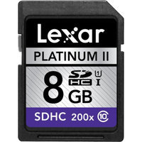 Lexar LSD8GBBSBNA200C1 8GB Platinum II 200x SDHC Memory Card, Class 10