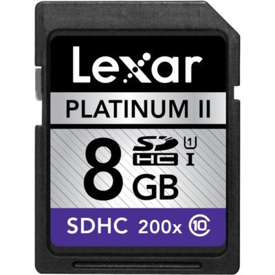 Lexar LSD8GBBSBNA200C1 8GB Platinum II 200x SDHC Memory Card, Class 10