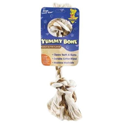 Aspen Pet Products Aspen Pet X-Large 2 Knot Yummy Rope Bone, Peanut Butter Flavored