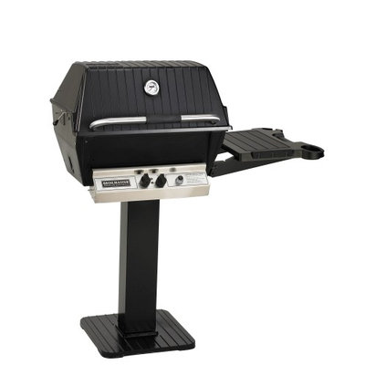 Broilmaster H4PK3N Natural Gas H4XN Grill Head Package and Patio Post/Base (BL26P) with 1 Drop Down Side Shelf