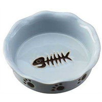 Ethical 5-Inch Ruffled Cat Dish, Blue