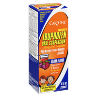 CareOne Berry Flavor Children's Ibuprofen Oral Suspension Pain Reliever/Fever Reducer (NSAID)