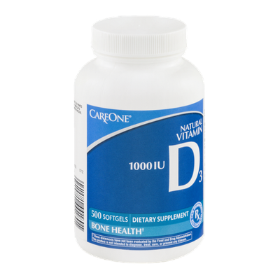 CareOne Natural Vitamin D3 Softgels 1000 IU - 500 CT