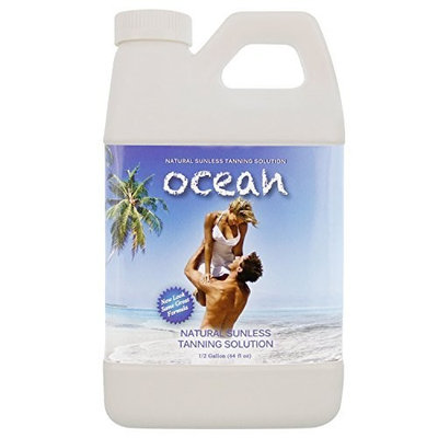 1/2 Gallon (2 Quarts) of Ocean Professional Salon Sunless Tanning Solution with 8.5% DHA and Medium Bronzer Color Guide