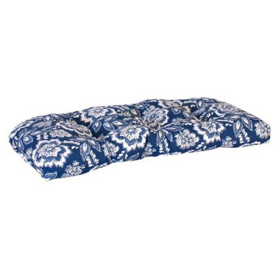 Jordan Outdoor Wicker Bench/Loveseat/Swing/Settee Cushion - Blue/White