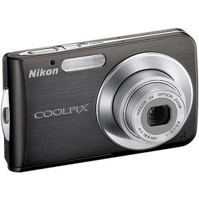 Nikon COOLPIX S210 8 Megapixel Digital Camera with 3x Optical Zoom-NIKKOR, ISO2000, 2.5 LCD & VR Image Stabilization - Graphite Black